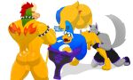  5:3 alpha_channel anal anthro blush bodily_fluids bowser butt canid canine canis claws collar deep_rimming emblem eyewear fire genitals glasses group hi_res koopa magikoopa male male/male mammal mario_bros nintendo notkastar oral penis raised_tail rear_view rimming saliva scalie sex spikes staff standing video_games wolf zatch_(character) 