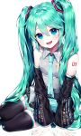  hatsune_miku headphones kka_na tattoo thighhighs vocaloid 