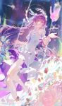  6+girls absurdres aglaea_(honkai:_star_rail) amphoreus_(honkai:_star_rail) bare_shoulders blood boat breasts caelus_(honkai:_star_rail) castorice_(honkai:_star_rail) character_request colored_blood cyrene_(demiurge)_(honkai:_star_rail) cyrene_(honkai:_star_rail) cyrene_(philia093)_(honkai:_star_rail) diamond-shaped_pupils diamond_(shape) dress dress_flower floating_hair flower gold_blood hair_flower hair_ornament halo halo_behind_head highres honkai:_star_rail honkai_(series) hyacine_(honkai:_star_rail) infinity_symbol large_breasts leaf_hair_ornament long_hair mem_(honkai:_star_rail) moon multiple_girls phainon_(honkai:_star_rail) pink_hair pointy_ears purple_eyes purple_flower purple_hair purple_pupils purple_rose reflection rose standing symbol-shaped_pupils trailblazer_(honkai:_star_rail) trianne_(honkai:_star_rail) tribbie_(honkai:_star_rail) trinnon_(honkai:_star_rail) turning_head two-tone_dress ueser710 very_long_hair watercraft waves white_dress white_flower 