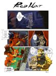  absurd_res anthro bodily_fluids comic demon dergun dialogue door dragon effee_draws english_text erection fur furred_dragon furred_scalie genital_fluids group harness hel_(shiretsuna) hi_res imminent_vore inside jarlo male mammal mink mustelid musteline mythological_creature mythological_scalie mythology precum red_body red_fur scalie size_difference text trio true_musteline yellow_body yellow_fur 