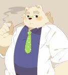  0119_muu 2021 anthro belly blush clothing eyewear fur glasses humanoid_hands kemono leib_(tas) male mammal necktie overweight overweight_anthro overweight_male polar_bear shirt solo tokyo_afterschool_summoners topwear ursid ursine video_games white_body white_fur 