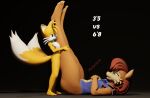  animal_humanoid barefoot big_butt breasts butt canid canine duo feet female fox hair hi_res holding_both_legs holding_breast holding_leg humanoid larger_female lying male male/female mammal mammal_humanoid miles_prower on_back red_hair reducktoe rodent rodent_humanoid sally_acorn sciurid sciurid_humanoid sega size_difference smaller_male smile sonic_the_hedgehog_(series) tree_squirrel_humanoid warfare_sally 