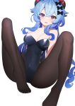  ankkoyom ganyu_(genshin_impact) genshin_impact horns leotard pantyhose 