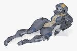  armor cloak clothed clothing destiny_(video_game) exo exo_stranger female footwear hand_on_hip humanoid johnfoxart looking_at_viewer lying machine not_furry robot robot_humanoid solo wide_hips 