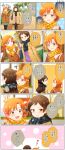  :d ? black_scarf blush brown_eyes brown_hair colored_speech_bubble commentary_request day heart highres idolmaster idolmaster_million_live! kisaragi_ichigo kitazawa_shiho long_hair open_mouth orange_hair outdoors paw_print paw_print_pattern print_scarf scarf short_hair smile speech_bubble standing striped_clothes striped_scarf translation_request walking winter_clothes yabuki_kana yellow_eyes yellow_scarf 