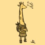  adventurer ambiguous_gender anthro backpack bottomwear clothing giraffe giraffid mammal monochrome pensive skirt solo timid wurzzie 
