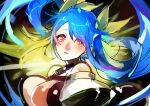  1girl blue_hair breasts cleavage dizzy_(guilty_gear) guilty_gear guilty_gear_xx hair_ribbon large_breasts long_hair looking_at_viewer red_eyes ribbon sumi_(penon62) twintails 