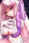  1girl absurdres armpits arthropod_girl arthropod_limbs blunt_bangs breasts claws cleavage clothing_cutout cockroach_girl dress facial_mark highres large_breasts long_hair looking_at_viewer matara_kan matara_kan_(1st_costume) monster_girl multicolored_hair pink_hair red_eyes smile stomach_cutout streaked_hair upper_body virtual_youtuber vshojo white_dress yoshinoart 