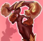  ambiguous_gender anthro anthrofied big_ears breasts brown_body brown_fur buneary eyelashes female fur hand_on_hip hi_res lopunny nintendo nude omikuro pink_background pok&eacute;mon pok&eacute;mon_(species) red_eyes silhouette simple_background size_difference small_breasts smaller_ambiguous solo_focus video_games wide_hips 