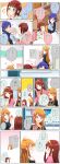  !? ahoge amami_haruka aqua_shirt black_shirt blue_hair blush bow bowtie brown_eyes brown_hair chair closed_eyes colored_speech_bubble commentary_request eighth_note facing_another green_eyes hairband highres idolmaster idolmaster_(classic) idolmaster_million_live! idolmaster_million_live!_theater_days indoors jacket kisaragi_chihaya kisaragi_ichigo long_hair looking_at_another musical_note on_chair pink_jacket purple_eyes red_bow red_bowtie red_eyes red_hair sheet_music shirt short_hair sitting speech_bubble standing sweater_vest tanaka_kotoha thought_bubble tokoro_megumi translation_request yellow_hairband 