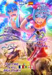  2026_fifa_world_cup 4girls absurdres argentina argentinian_miku artist_name ball blue_lock england english_miku france hatsune_miku hatsune_miku_world_cup_custody_battle_(meme) have_you_ever_played_soccer_with_your_life_on_the_line?!!_(meme) highres holding holding_sword holding_weapon horseback_riding long_hair meme multiple_girls puuumkin riding saber_(weapon) soccer_ball spain spanish_miku sword twintails vocaloid weapon world_cup 