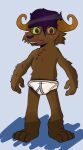  anthro bovid brown_body brown_fur caprine clothing embarrassed fur goat male mammal open_mouth solo spreding_legs standing underwear 
