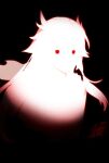  1girl black_background chinese_commentary commentary_request fu_hua fu_hua_(fenghuang_of_vicissitude) honkai_(series) honkai_impact_3rd long_hair nanguatudou_dunpaigu overexposure red_eyes solo 