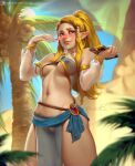  areola blonde_hair breasts breath_of_the_wild female genitals hair humanoid humanoid_pointy_ears hylian lerapi nintendo nipples not_furry princess_zelda pussy solo the_legend_of_zelda video_games 