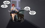 16:10 alley breasts canid canine canis domestic_dog english_text female feral hair human jenna_(wolvesatyourdoor) male mammal medium_breasts office_clothing office_lady questionable_consent red_hair scorchedrose9 text widescreen