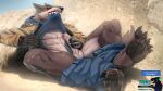 16:9 abs anthro army army_clothing army_outfit army_uniform aroused aroused_face aroused_male balls barazoku barefoot biceps big_balls big_muscles big_pecs big_penis blue_bottomwear blue_clothing blue_pants blue_shirt blue_topwear bottomwear bottomwear_around_legs bottomwear_down brown_body brown_clothing brown_fur brown_gloves brown_handwear brown_jacket brown_topwear canid canine canis chest_scar claws clenched_teeth clothed clothing clothing_around_legs clothing_lift desert erection eye_scar facial_scar fangs fangs_bared feet fondling_penis fur genitals gloves grabbing_own_penis grope hand_on_own_penis hand_on_penis handwear hi_res holding_erection holding_own_penis holding_penis jacket leg_scar looking_pleasured low-angle_view lying lying_on_ground male mammal manly masturbation military military_clothing military_gloves military_jacket military_pants military_uniform muscular muscular_anthro muscular_arms muscular_male muscular_thighs nature nature_background nikolai_leonov_(tibetanwolf) on_back on_ground outside pants pants_around_legs pants_down partially_clothed pawpads pecs penile penile_masturbation penis penis_grab penis_squeeze red_eyes rubbing_penis sand scar scarred_body self_grope shirt shirt_lift soldier solo stroking_penis tail teeth thick_arms thick_thighs todex topwear tough_guy uniform vein veiny_penis warrior widescreen wolf