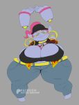 absurd_res anthro anthrofied baseball_cap big_breasts big_butt bottomwear bra breasts butt clothing denim denim_bottomwear denim_clothing disembodied_hand doctor_awesome ear_piercing ear_ring eyewear female floating_hands generation_6_pokemon goggles goggles_around_neck hands_behind_head hat headgear headwear hi_res hoop_ear_ring hoopa horn huge_breasts huge_hips huge_thighs jeans legendary_pokemon nintendo overweight overweight_anthro overweight_female pants piercing pokemon pokemon_(species) ring_piercing shirt short shortstack shortstack_female solo thick_thighs topwear unbuttoned_shirt underwear wide_hips