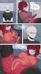 absurd_res animal_humanoid anon areola arthropod arthropod_humanoid big_breasts bodily_fluids breasts centipede_humanoid clothed clothing comic cyber_d1e cyber_die_(cyber_d1e) dialogue duo english_text exposed_breasts female genital_fluids genitals hi_res human humanoid male male/female mammal myriapod myriapod_humanoid puffy_areola shaved_vulva text undressing vaginal_fluids vulva