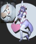 2025 anthro aquatic armwear bangs bent_leg big_breasts biped blue_body blue_hair blue_skin blue_tail blush blush_lines bodily_fluids breasts bunny_costume celia_(yagihorns) cleavage clothed clothed_anthro clothed_female clothing costume curvy_figure elbow_gloves embarrassed eyebrows eyes_closed eyewear fake_ears fake_rabbit_ears female female_anthro fingers fish flesh_fang floppy_ears footwear frilly frilly_clothing glasses gloves grey_clothing grey_footwear grey_high_heels grey_shoes hair handwear headgear headwear heart_in_mouth heart_symbol hi_res high_heels holding_heart holding_object legwear leotard light long_ears long_hair long_tail non-mammal_breasts on_one_leg open_mouth photo_reference pink_clothing pink_heart pose raised_foot raised_inner_eyebrows reference_image round_glasses screaming shark shark_tail shoes shy simple_background solo spotlight standing sweat sweatdrop tail thick_tail thick_thighs thigh_highs three-quarter_view wearing_glasses white_armwear white_clothing white_elbow_gloves white_gloves white_handwear white_headwear white_legwear white_leotard white_thigh_highs wide_hipped_anthro wide_hipped_female wide_hips yagihorns