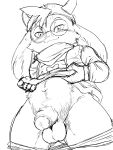 2024 2_horns 3:4 5_fingers anthro balls biped black_and_white blush blush_lines bovid butt butt_from_the_front caprine cheek_tuft closed_smile clothed clothed_anthro clothed_male clothing clothing_lift darkner deltarune digital_drawing_(artwork) digital_media_(artwork) english_description erection eyebrows eyewear facial_tuft fingers floppy_ears foreskin fur furgonomic_hat furgonomic_headwear furgonomics genitals glans glasses goat heart_symbol hi_res horn humanoid_genitalia humanoid_penis looking_down lop_ears low-angle_view male male_anthro mammal mismatched_genitalia mismatched_humanoid_penis mismatched_penis monochrome mouth_closed navel partially_clothed partially_clothed_anthro partially_clothed_male partially_retracted_foreskin penis print_clothing ralsei round_glasses scarf simple_background sketch smile smiling_at_viewer solo standing tuft undertale_(series) underwear underwear_down wearing_glasses white_background winick-lim