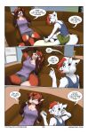 3d_(artwork) 3d_background anthro arctic_fox arctica_(vixen_logic) big_glasses blep blue_clothing blue_eyes blue_shirt blue_tank_top blue_topwear border bottomwear breasts brown_hair canid canine cheek_tuft chest_tuft cleavage clothed clothing colored comic dialogue digital_media_(artwork) dipstick_ears dipstick_hair dipstick_tail duo ear_markings ear_piercing english_text eyewear facial_tuft female fox foxboy83 fully_clothed fur furniture glasses gloves_(marking) green_bottomwear green_clothing green_eyes green_skirt grey_bottomwear grey_clothing grey_shorts hair hi_res highlights_(coloring) inner_ear_fluff inside leg_markings living_room mammal markings mixed_media multicolored_ears on_sofa piercing ponytail purple_clothing purple_shirt purple_topwear red_(vixen_logic) red_body red_fox red_fur red_hair red_highlights round_glasses shaded shirt short_hair shorts sitting skirt slim socks_(marking) sofa speech_bubble table tail tail_markings tank_top text tied_hair tongue tongue_out tootaloo topwear true_fox tuft url vixen_logic white_body white_border white_fur white_hair