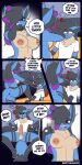 1:2 2026 absurd_res after_fellatio after_oral after_sex anthro areola balls barbell_piercing blush bodily_fluids bottomless breasts brother_(lore) brother_and_sister_(lore) canid canine cellphone clothed clothing comic cum dialogue duo electronics english_text erection facial_tuft feet female fluffy fluffy_tail foot_on_chest fur generation_4_pokemon genital_fluids genitals good_boy green_eyes hair hair_over_eye hi_res incest_(lore) knot knotted_penis kyle_belleheart lucario male mammal multicolored_hair nintendo nipple_dip nipple_piercing nipples nude penis phone piercing pokemon pokemon_(species) rya_belleheart sibling_(lore) sister_(lore) smile spread_legs spreading submissive submissive_male tail text the_man tuft ventral_groove