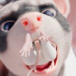  3d_(artwork) ambiguous_gender anthro digital_media_(artwork) domestic_ferret duo eating feral fur furry head_first looking_down mammal mouse murid murine mustela mustelid musteline racf92 rendered rodent untied_verbeger vore 