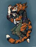  cuddling danji-isthmus felid hi_res human male mammal pantherine size_difference spooning tagme tiger 