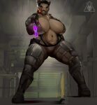 2026 aiming_at_viewer anthro bear big_breasts bodysuit boots breasts brown_body brown_eyes brown_fur brown_hair cigarette clothed clothed_anthro clothed_female clothing female footwear fur hair hi_res huge_breasts keeltheequine looking_at_viewer mammal sara_(snepkayz) shoes skinsuit smoking smoking_cigarette solo story story_in_description thick_thighs tight_clothing