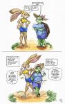 2023 5:8 aesop's_fables anthro athletic athletic_anthro athletic_female comic dialogue duo english_text female hi_res imminent_vore killboo lagomorph leporid mammal midriff overweight overweight_female rabbit reptile rumbling_stomach scalie text the_tortoise_and_the_hare tortoise turtle