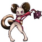 3_toes anthro barefoot big_ears big_tail bottomless breasts cheek_tuft clothed clothing duunhah eyelashes facial_tuft featureless_breasts featureless_crotch feet female flail front_view fur hi_res holding_melee_weapon holding_object holding_weapon holding_whip jacket looking_at_viewer mammal melee_weapon mina_(mina_the_hollower) mina_the_hollower mouse murid murine navel nightstar_(mina_the_hollower) notched_ear open_clothing open_jacket open_topwear paws pink_eyes red_clothing red_jacket red_topwear rodent simple_background small_breasts solo tail toes topwear tuft weapon whip whiskers white_background white_body white_fur yacht_club_games