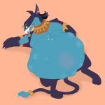 1:1 2018 abdominal_bulge ahuizotl ahuizotl_(mlp) anthro belly big_belly bodily_fluids drooling ear_piercing fangs friendship_is_magic fur hair hand_on_belly hasbro hi_res huge_belly lying male my_little_pony navel necrofeline nude on_back piercing saliva saliva_on_tongue saliva_string signature soft_vore solo tail tail_hand teeth tongue tongue_out unusual_anatomy unusual_tail vore