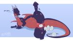2026 activision anus belly big_belly blush bodily_fluids claws collar cynder dragon egg english_text european_mythology feet female female_feral feral genital_fluids genitals heyyenaa horn huge_belly impregnation_request lying membrane_(anatomy) membranous_wings mythological_creature mythological_scalie mythology on_side oviposition pregnant pregnant_female pregnant_feral scales scalie simple_background solo spreading spyro_the_dragon sweat tail text toes vaginal_fluids vaginal_oviposition vulva western_dragon wings
