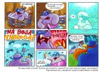 anthro avian bathing beak bird chicken comic dialogue duo eulipotyphlan exclamation_point eyewear feathers fur galliform goggles grey_body grey_fur kangurowski korneliusz kretes male mammal mole_(animal) open_beak open_mouth phasianid przygody_reksia speech_bubble text ufo