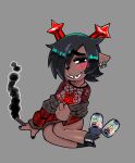 2026 antlers asian_clothing beverage_can black_hair black_nails black_nose black_smoke blush blush_lines braces brown_body brown_fur clothing colored_nails december_holiday deer deltarune digital_drawing_(artwork) digital_media_(artwork) drugs ear_piercing east_asian_clothing female fishnet_clothing fishnet_topwear fur grey_background hair hair_over_eye hi_res hooves horn inverted_pentagram japanese_clothing jewelry mammal marijuana marijuana_blunt nails necklace new_world_deer nipples occult_symbol one_eye_obstructed pattern_clothing pentagram piercing plaid plaid_clothing red_antlers red_clothing reindeer rexuranus short_hair simple_background smile smiling_at_viewer smoke smoking smoking_marijuana solo symbol topwear undertale_(series) yukata