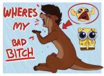 black_hair bodily_fluids crying dialogue emoji english_text feral hair keith_(marsminer) male mammal marsminer meme mustelid nickelodeon otter profanity screaming solo spongebob_squarepants spongebob_squarepants_(character) tail tears text
