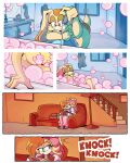 4:5 absurd_res anthro book breasts bubble_bath bubble_censorship comic cream_the_rabbit daughter_(lore) dialogue english_text female furniture hi_res lagomorph leporid mammal mother_(lore) mother_and_child_(lore) mother_and_daughter_(lore) nude parent_(lore) parent_and_child_(lore) parent_and_daughter_(lore) popfulblue rabbit sega sofa sonic_the_hedgehog_(series) speech_bubble text towel towel_only vanilla_the_rabbit