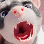  ambiguous_gender anthro cross-eyed domestic_ferret feral fur looking_down mammal mouth_shot mustela mustelid musteline open_mouth racf92 solo teeth tongue untied_verbeger vore 