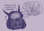 2026 2_horns 4_eyes absurd_res arachnid arthropod blush bodily_fluids brain dialogue dog_ears drooling duo fangs female flustered good_girl hair headpat heart_symbol hi_res horn kirby:_triple_deluxe kittipaws long_hair male male/female monochrome multi_eye open_mouth open_smile organs queen_sectonia_(original_form) saliva scarf smile speech_bubble spider spidr tail tail_motion tailwag taranza teeth text thought_bubble unusual_anatomy unusual_eye_placement