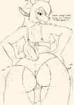 absurd_res anthro antlers big_butt bra bra_clasp breasts buckteeth butt butt_focus clothed clothing deer deltarune dialogue english_text fawn_spots female freckled_face freckles furgonomic_underwear furgonomics gusset hands_on_hips hi_res horn looking_at_viewer looking_back mammal noelle_holiday panties rear_view red_nose shaking_butt side_boob sketch smile solo spot_color tail_through_panties teasing teasing_viewer teeth text thigh_gap undertale_(series) underwear underwear_only vexxyvex