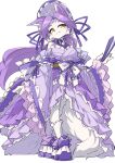 2026 anthro canid canine clothing dress eyebrows fingers footwear fox frilly frilly_clothing frilly_dress frilly_headwear fun_bo fur hair headgear headwear hi_res holding_object looking_at_viewer mammal purple_clothing purple_dress purple_footwear purple_hair