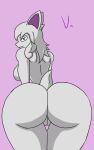  anthro big_breasts big_butt breasts butt cat_lamb_hybrid female genitals hi_res looking_at_viewer mewlia pussy rear_view smile solo thick_thighs vamrack wide_hips 