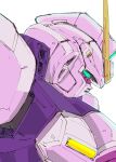  green_eyes gundam highres kuroiwa_cookie looking_down mecha mobile_suit no_humans science_fiction solo upper_body v-fin v_gundam victory_gundam white_background 