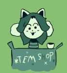  anthro beverage canid canine clothing coffee domestic_cat felid feline felis female female/female feral gurumicat hybrid mammal solo tem temmie_(undertale) undertale video_games 