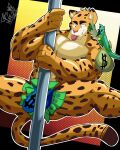 2024 4:5 abs anthro balam_(cationalfa) balls_outline banknote barazoku beak biceps big_muscles biped black_beak black_eyebrows black_spots blep blue_clothing blue_thong blue_underwear bulge chain_necklace clothed clothing countershading dancing detailed_bulge duo eyebrows eyewear fangs feathers felid feline_tail fingers fur genital_outline gold_(metal) gold_jewelry gold_necklace gradient gradient_background green_bag green_body green_countershading green_feathers green_wings hi_res holding_fixture humanoid_hands jaguar jewelry legs_up looking_down mad_wolfie male mammal manly markings money money_bag money_in_thong money_in_underwear money_sign multicolored_body multicolored_feathers multicolored_fur multicolored_wings muscular muscular_anthro muscular_arms muscular_male muscular_thighs necklace no_irises orange_body orange_fur outline pantherine pattern_background pecs pendant penis_outline pentacle_necklace pink_nose pole pole_dancing raised_wings reverse_countershading sharp_teeth signature simple_background skimpy smile snaggle_teeth snout spots spotted_arms spotted_body spotted_fur spotted_legs spotted_markings spotted_tail stripper stripper_pole sunglasses symbol_on_clothing symbol_on_thong symbol_on_underwear tail tail_feathers tail_markings tan_body tan_fur tan_inner_ear teeth thick_eyebrows thong tongue tongue_out topless topless_anthro topless_male two_tone_body two_tone_feathers two_tone_fur tzu_(cationalfa) underwear white_outline white_wings wings