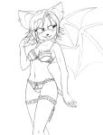 anthro back_wings bat big_ears black_nose blush blush_lines breasts clothing curvy_figure daddyedy ear_piercing ear_ring eyelashes female footwear frilly frilly_clothing frilly_lingerie garter_belt garter_straps glistening glistening_eyes glistening_nose hair hi_res hourglass_figure lingerie lips looking_aside mammal membrane_(anatomy) membranous_wings monochrome navel piercing ring_piercing rouge_the_bat sega short_hair sketch slim small_breasts smile socks solo sonic_the_hedgehog_(series) spread_wings thick_lips traditional_media_(artwork) wings