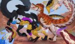 animal_genitalia animal_penis aroused belly black_body black_claws black_feathers blue_body blue_eyes blue_feathers blue_genitals blue_penis blue_tongue bodily_fluids breath butt claws cloaca cloacal cloacal_penetration cloacal_penis cum cum_drip cum_from_mouth cum_in_cloaca cum_in_mouth cum_in_uterus cum_inside cum_on_face cum_on_penis cum_on_tongue cumshot cutaway dahy_(vexedraptor) deep_throat deinonychus desert dinosaur double_penetration drinking drinking_cum dripping dromaeosaurid drooling ejaculation enjoying erection feathered_crest feathered_dinosaur feathered_scalie feathered_tail feathered_wings feathers feet fellatio female female_feral female_penetrated feral feral_on_feral feral_penetrated feral_penetrating feral_penetrating_feral from_behind_position full-length_portrait genital_fluids genital_slit genitals green_eyes grey_body group group_sex head_crest hi_res internal internal_cloacal internal_oral internal_panel interspecies knot knotted_penis leaking leaking_cum licking looking_pleasured male male/female male_feral male_penetrating male_penetrating_female narrowed_eyes open_mouth oral oral_penetration orange_body orange_feathers orgasm outside owishka penetration penile penile_penetration penis penis_in_cloaca penis_in_mouth penis_lick pink_genitals pink_penis pornography portrait precum prehistoric prehistoric_species presenting purple_body purple_feathers raised_leg red_body reptile saliva saurischian scales scalie sex sharp_teeth shelly_(lykenzealot) sickle_claw sorrel_(sorrelbirdy) speech_bubble spitroast standing tail tail_feathers talons teeth text theropod threesome toe_claws toes tongue tongue_out tongue_out_fellatio trio utahraptor uterus velociraptor white_body white_feathers wings yellow_body yellow_feathers