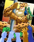 2024 4:5 5_fingers anon anthro arm_scales audience balam_(cationalfa) balls banknote barazoku beak biceps big_muscles biped black_beak black_eyebrows black_spots blep blue_claws blue_clothing blue_thong blue_underwear blush blush_lines bodily_fluids cameo censored chain_necklace character_request claws clothing convenient_censorship countershading dancing disembodied_hand duo_focus eyebrows eyewear fangs feathers felid feline_tail finger_claws fingers flaccid foreskin fur genitals gold_(metal) gold_jewelry gold_necklace gradient gradient_background green_bag green_body green_countershading green_feathers green_wings group half-closed_eyes hi_res holding_banknote holding_clothing holding_fixture holding_money holding_object holding_thong holding_underwear humanoid_genitalia humanoid_hands humanoid_penis ineffective_censorship jaguar jewelry legs_up looking_down mad_wolfie male mammal manly markings money money_bag money_sign mostly_offscreen_anthro mostly_offscreen_character mostly_offscreen_human multicolored_body multicolored_feathers multicolored_fur multicolored_wings muscular muscular_anthro muscular_arms muscular_male muscular_thighs musk musky_balls musky_genitals musky_penis narrowed_eyes necklace no_irises one_eye_closed orange_body orange_claws orange_fur outline pantherine pattern_background pecs pendant penis pentacle_necklace pink_nose pole pole_dancing public public_exposure public_nudity raised_wings reverse_countershading sharp_teeth signature simple_background snaggle_teeth snout spanish_text spots spotted_arms spotted_body spotted_fur spotted_legs spotted_markings spotted_tail stripper stripper_pole sunglasses sweat sweaty_face symbol_on_clothing symbol_on_thong symbol_on_underwear tail tail_feathers tail_markings tan_body tan_fur tan_inner_ear teeth text thick_eyebrows thong tongue tongue_out two_tone_body two_tone_feathers two_tone_fur tzu_(cationalfa) underwear vein veiny_penis white_outline white_wings wings