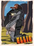alligator alligatorid anthro beverage_can black_body black_scales breasts can_in_mouth cleavage clothed clothing crocodilian ellie_(spiritelin) english_text female grey_body grey_scales hi_res non-mammal_breasts partially_submerged reptile scales scalie sharp_teeth shirt solo spiritelin swamp teeth text tied_shirt topwear yellow_eyes
