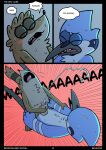 anal anal_penetration anthro avian balls bed bird blue_jay blush bodily_fluids cartoon_network comic corvid cum cum_string cum_while_penetrated cumshot dialogue duo ejaculation english_text erection fudatsu furniture genital_fluids genitals glans grabbing_hips hi_res jay_(bird) male male/male mammal masturbating_while_penetrated masturbation mordecai_(regular_show) new_world_jay on_bed orgasm oscine passerine penetration penile penile_penetration penis penis_in_ass procyonid raccoon regular_show rigby_(regular_show) sex tail text